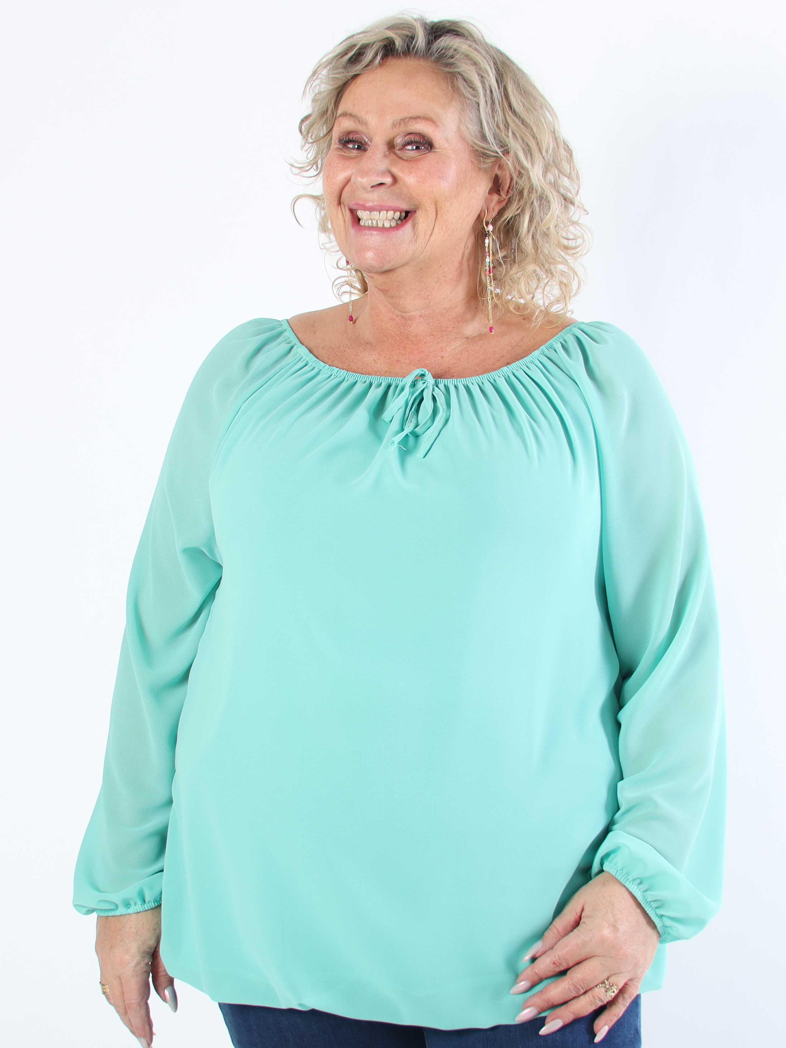 Stef - Fin tunika i chiffonlag med elastikkant